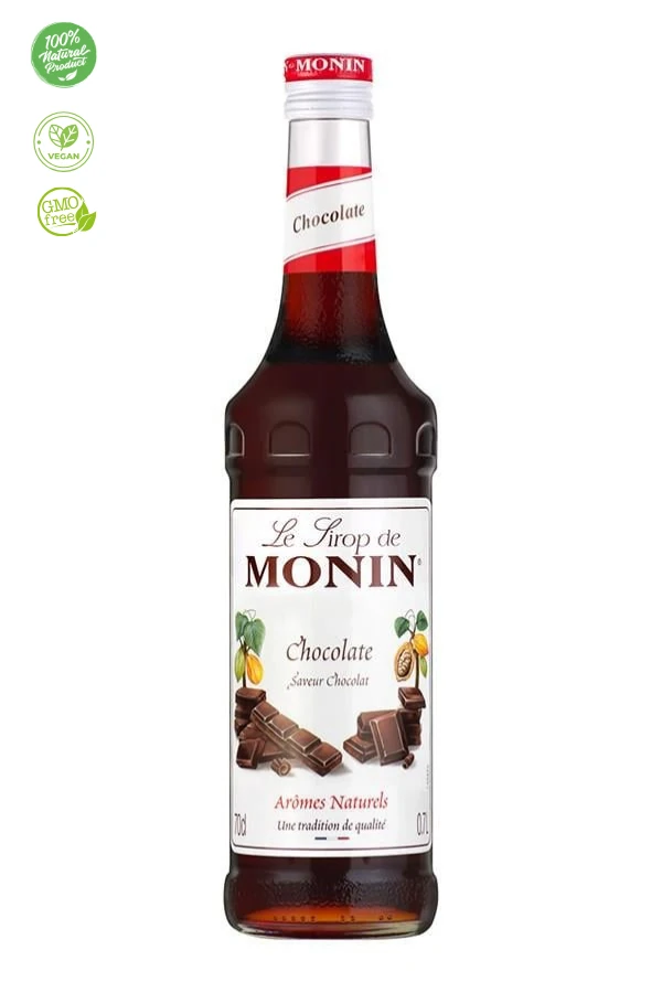 Monin Çikolata Şurubu, Kakao Aromalı Şurup, Çikolata Şurubu, Premium Tatlandırıcı, Vegan Şurup, Kakao Aroması