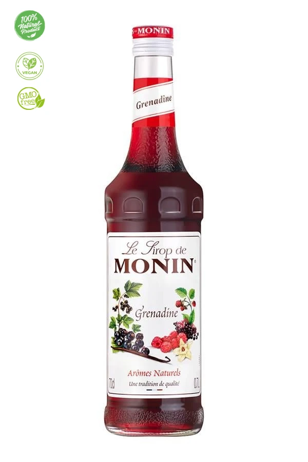 Monin Grenadine Nar Şurubu, Nar Aromalı Şurup, Kokteyl Şurubu, Meyve Aromalı Şurup, Vegan Nar Şurubu, Tatlandırıcı Şurup