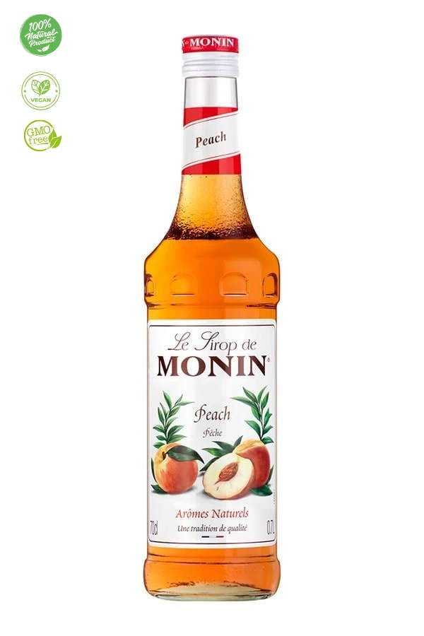 Monin Şeftali Şurubu, Peach Syrup, Şeftali kokteyl şurubu, Tatlandırıcı şurup, İçecek şurubu, Monin meyve şurupları